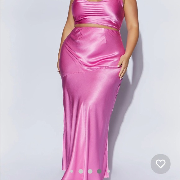 Poppy Satin Maxi Skirt - Pink - Picture 3 of 7